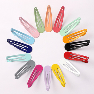 Barrette à cheveux en émail coloré en forme de larme, 5 cm, en métal, pour enfants, filles, usage quotidien, unisexe - Product Image 4