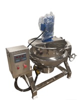 Marmite de cuisson à double paroi en acier inoxydable de 300 litres, chauffage électrique au gaz, bouilloire à vapeur avec agitateur
