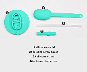Luftdichte, Staubdichte und Auslaufsichere Wiederverwendbare Silikon-Getränkedosendeckel mit Strohhalm, Dosendeckel mit Griff, Getränkeabdeckung - Product Image 5