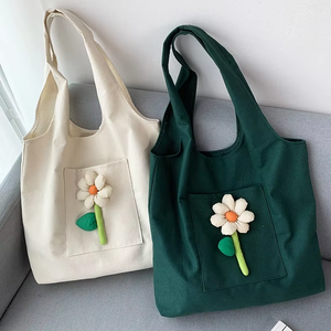 FS Dynertek Cartoon Folding Portable Canvas Tote <b>Bag</b> with Two Handles for Daily Shopping Casual Use - Product Image 2