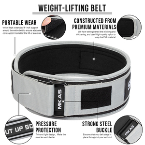 Cinturón de Levantamiento de Pesas MKAS de Alta Calidad con Hebilla de Palanca de EVA Genuino para Powerlifting y Ejercicio - Product Image 4