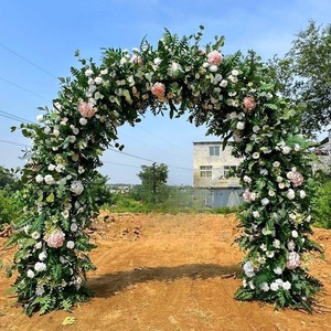 Arche de fleurs artificielles en soie rose pour mariage, décoration florale, toile de fond, art floral, vente en gros - Product Image 3