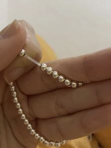 Pulseras de Cadenas con Cuentas Redondas de Plata de Ley Get Rich, Joyería para Mujer, Regalo de Cumpleaños - Product Image 3