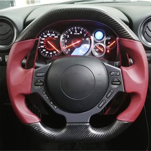 Volante Deportivo de Cuero Genuino con LED para Nissan <span class=keywords><strong>GTR</strong></span> R33 R35, Diseño en D, Base Plana, Personalizado, Accesorio Interior para <span class=keywords><strong>Auto</strong></span> - Product Image 4