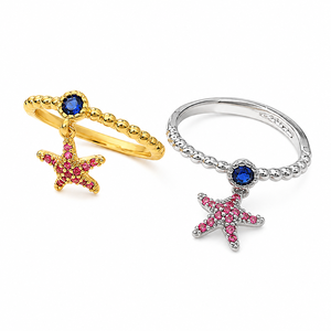 Anello regolabile a forma di stella a cinque punte con apertura, gioiello da donna dal design alla moda per l'uso quotidiano - Product Image 1