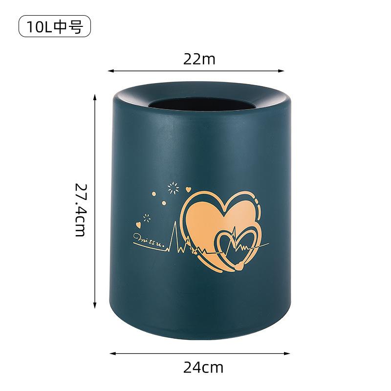 Thickened dark green heart-shaped bag [10L Medium]