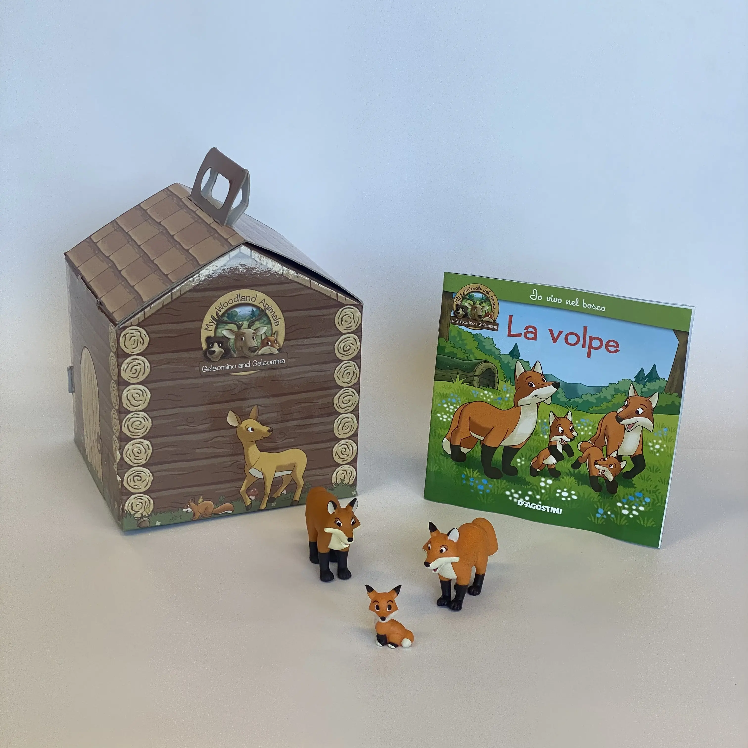 Forest Friends The Fox Family-Libro interactivo de animales del bosque para niños con figuritas-Serie de lectura educativa