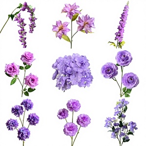 Arrangements floraux artificiels de couleur violette, roses, lys, tulipes, décoration de cérémonie de mariage, moulage, gaufrage, moulage par injection - Product Image 1