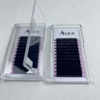 ALICE Extensions de Cils Individuels 17mm Coréen PBT Matte Velvet J C D L M LB Curl Cachemire Lash Trays Wholesale Supplies