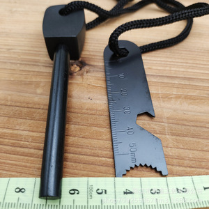 Magnesium Alloy <b>Fire</b> <b>Starter</b> Rod With Scraper Outdoor Survival Tool Set Black 80B - Product Image 5