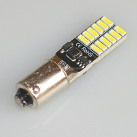 Ampoule LED 12V blanche super brillante Ba9s 4014 24SMD 24LED Canbus Lumière de dégagement Panneau de coin 12V Lumière intérieure de voiture LED