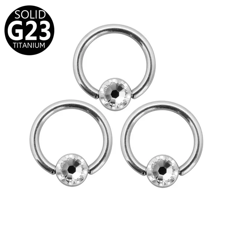 Diretto Della Fabbrica G23 Gioielli Captive Bead Anello Piercing In Titanio