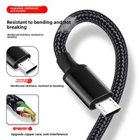 Câble de données USB-C vers Micro USB avec OTG, recharge bidirectionnelle, charge rapide, gaine tressée pour téléphone portable