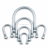 Collier de serrage en U pour tuyaux, boulon en U en acier au carbone galvanisé, fixation robuste pour le support de conduites de pétrole et de gaz