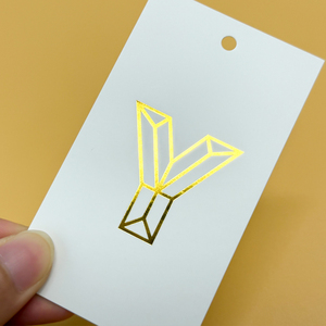 Custom Clothing Hang Tags Kraft Paper Garment Swing Tags with <b>Gold</b> Foil Logo Printed OEM Brand Label for Apparel - Product Image 2