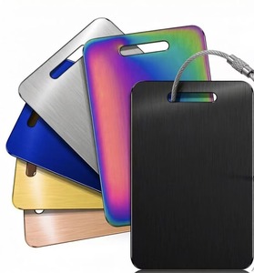 Étiquette en acier inoxydable de style campagnard américain la plus vendue pour sacs à dos, bagages, porte-clés – Contenu personnalisable - Product Image 1