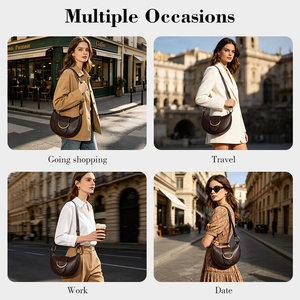 Customizable Vintage PU Crescent Saddle Crossbody <strong>Women</strong> <strong>s</strong> <strong>Shoulder</strong> <strong>Bag</strong> for Daily Travel Work Use - Product Image 3