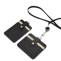 Porte-badge en tissu PU texturé avec cordon et boucle à dégagement rapide pour salons professionnels, étudiants et contrôle d'accès