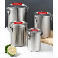 Frascos de sellado, latas de sellado, botes de cocina, té, azúcar, café, tanque de acero inoxidable, contenedores herméticos de almacenamiento de alimentos con tapas