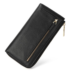 Cartera de Cuero para Mujer al por Mayor, con Doble Cremallera, Gran Capacidad, Tarjetero, Bolso de Mano para Dama - Product Image 6