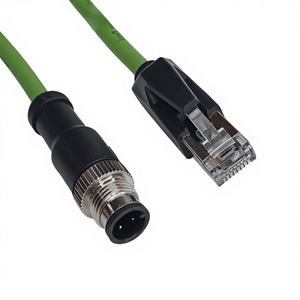 Câble Ethernet industriel Cat6e Gigabit M12 RJ45 Type 4 conducteurs mâle en cuivre pur, haute flexibilité, blindé PVC pour machines industrielles - Product Image 3