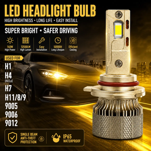 Ampoule LED pour phare de voiture 12500LM, 140W, 12V, corps en aluminium, améliore l'éclairage faible, remplace les anciennes lampes halogènes - Product Image 1