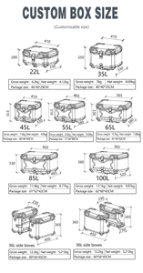 Vali nhôm cỡ lớn 46L đa năng có giá đỡ dành cho BMW 1200GS, thùng bên xe máy - Product Image 5