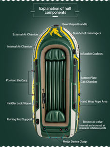 Intex 68347 <span class=keywords><strong>Seahawk</strong></span> Ensemble de bateaux gonflables pour 2 personnes Bateaux de pêche en caoutchouc gonflables Aéroglisseur épaissi Bateaux d'assaut Kayaks - Product Image 3