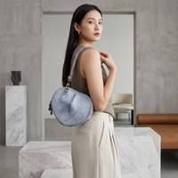 Tas Selempang Kulit Asli Bentuk Hati Buatan Tangan Rantai Tas Kulit Sapi Vintage Misty Wax Jahitan Tangan Retro Fashion Crossbody