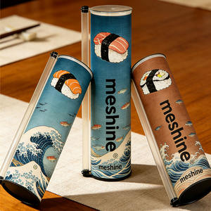 可生物降解食品级寿司盒包装，带哑光层压 - 可定制纸板桶包装制造商 - Product Image 1