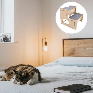 Scaletta per Cani in Legno a 2 Gradini, Antiscivolo, Portatile, per Letti e Divani, Accessorio per Gatti Piccoli - Product Image 4