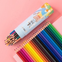 Crayons de couleur en tube de papier de 7 pouces, ensemble de crayons de couleur en plastique, cadeau mignon pour garçon, fournitures scolaires, Lapis De Cor