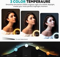 Lampu Cincin dengan Dudukan Tripod dan Dudukan Telepon Lampu Cincin Swafoto RGB dengan Stan 59 "& Dudukan Tripod Telepon Meja, 8 Tingkat Peredupan