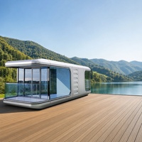 Maison conteneur mobile pliable avec panneaux sandwich, maison préfabriquée modulaire portable, mini-maison capsule pour usage d'atelier