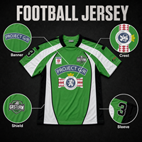 T-shirt de football rétro Yingling Boxy Oversized en jersey 180g en maille polyester avec emblème et badge, couleur contrastée, équipe USA Hockey, unisexe
