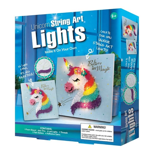 DIY Handmade LED Light Kit Crafts for Holiday Home Decoration Unicorn Thread Lamp for Child and Adult