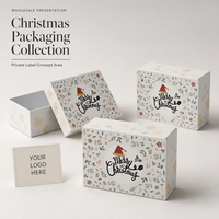 Boîte cadeau de Noël en deux parties, boîte en papier avec couvercle et base, motif imprimé saisonnier pour l'emballage de cadeaux de fêtes, vente en gros