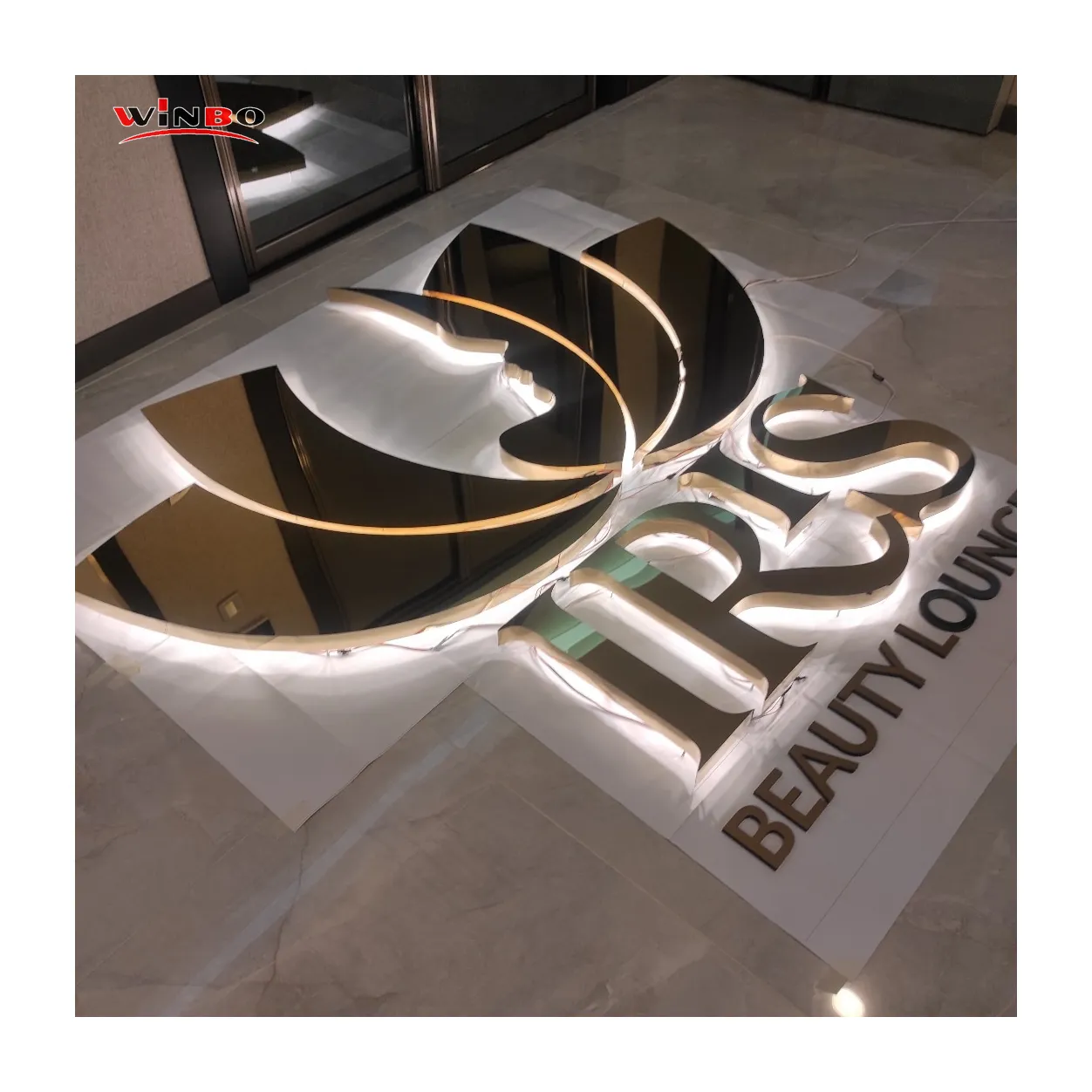 Winbo 3D Outdoor Advertising Channel Led Letters Stainless Steel Backlit Led Sign Led Channel Letter Sign Outdoor