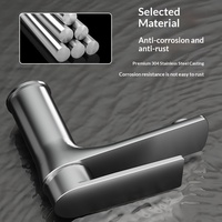 Robinet de lavabo monocommande en acier inoxydable, design moderne, finition brossée, montage sur comptoir, eau chaude/froide pour salle de bain domestique