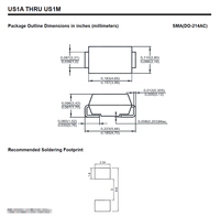 Redresseurs à récupération ultra-rapide US1G 400V 1A 50ns SMA(DO-214AC) 100% originaux et traçables Code de lot