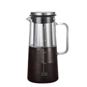Cafetière et infuseur <span class=keywords><strong>à</strong></span> thé glacé de 1400ml avec bec verseur <span class=keywords><strong>carafe</strong></span> en verre avec filtre amovible en acier inoxydable - Product Image 5