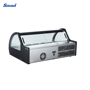 Smad Refrigerated Topping Rail with Glass Sneeze Guard Cover Ice Showcase for Dds-122wbr(d-1) Dds-122wbr(d-1) <b>Freezer</b> Ice - Product Image 2