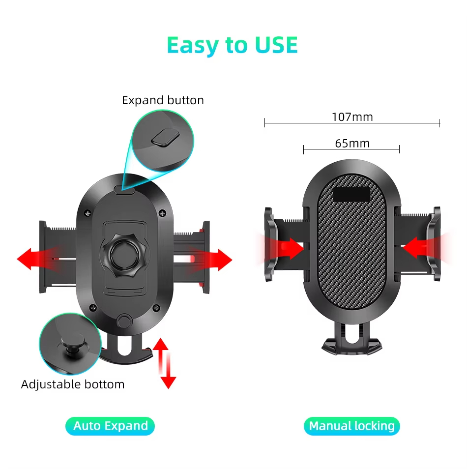 Dashboard Car Phone Holder - Universal Telescopic Suction Cup Stand for All Smartphones (4.7-6.7 inc