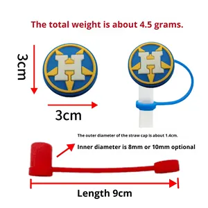 Tapa de silicona para vaso con diseño de dibujos animados de los <span class=keywords><strong>Astros</strong></span> de <span class=keywords><strong>Houston</strong></span>, temática de béisbol, con tapón antipolvo y decoración creativa, en stock. - Product Image 4