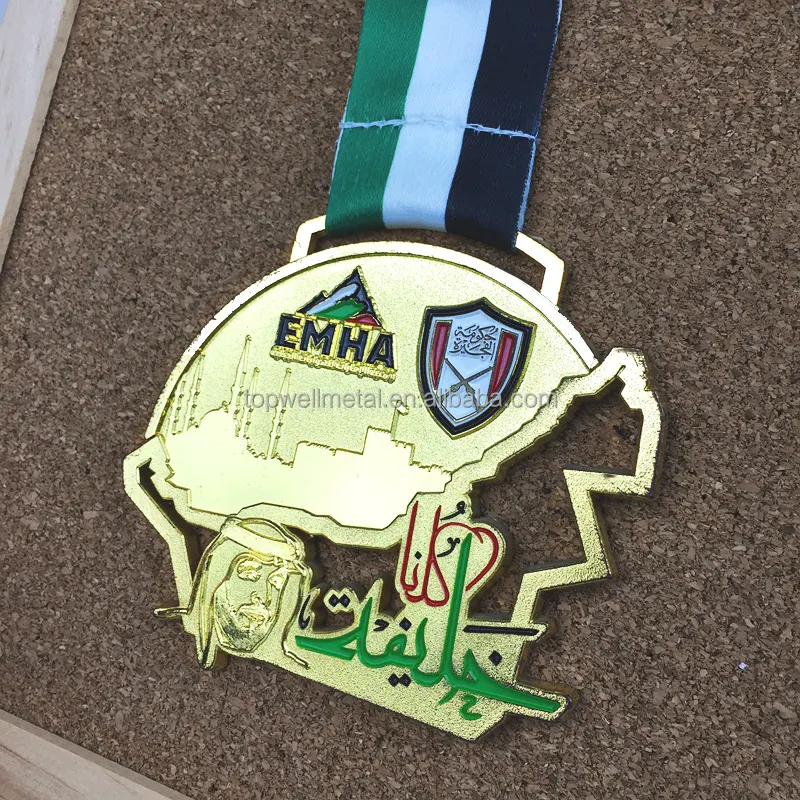 Logo 2D personalizzato medaglia da competizione dell'arabia saudita medaglia in lega di zinco souvenir medaglia dell'arabia saudita