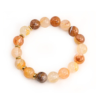 Bracelet Bohème en Agate Orange Fait Main – Bracelets et Joncs Tendance – Meilleures Ventes – Pierres Naturelles – Bracelet Unisexe en Perles de Rocaille