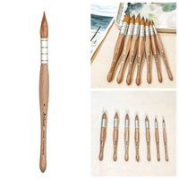 Artsecret Pinceau professionnel à pointe fine avec manche en bois, fabriqué à la main pour l'aquarelle, la gouache, l'acrylique et la peinture à l'huile