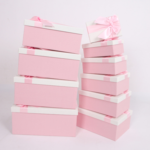 Luxury Ribbon 604# Shihao Large Luxury Custom Special Paper Cardboard With Ribbon Boxes For Gift With Ribbon