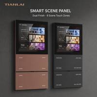 Tianlai M9 Interrupteur Intelligent 4 Gangs 4 Scènes 8 Touches pour Panneau, Downlight, Bande LED, Spot, Film, Home, Away, Zigbee pour Villa