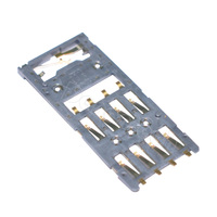 Connecteur de carte SIM Denentech H0.45 8+2 broches femelle, boîtier ABS, contact en laiton, prise de carte intelligente pour PCB